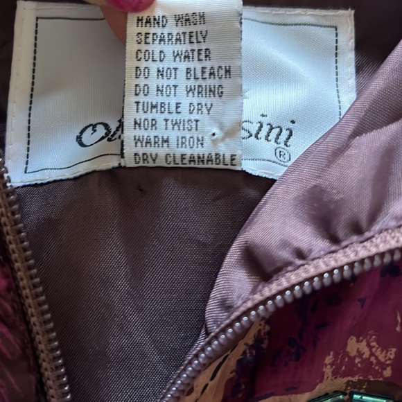 Vintage Oleg Cassini bedazzled silk Jacket 2X - Picture 8 of 13